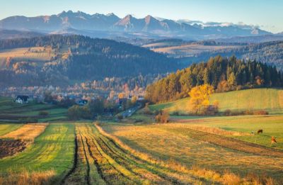 Sromowce Niżne z widokiem na Tatry